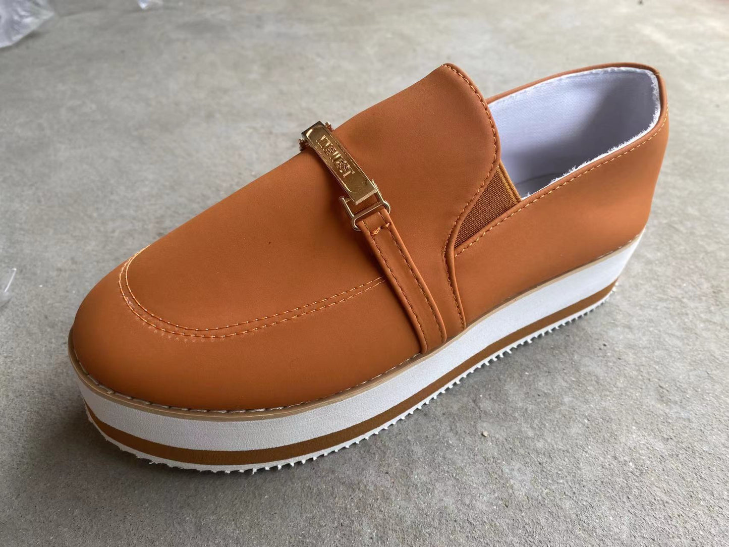 Zapatillas planas sin cordones con plataforma para mujer