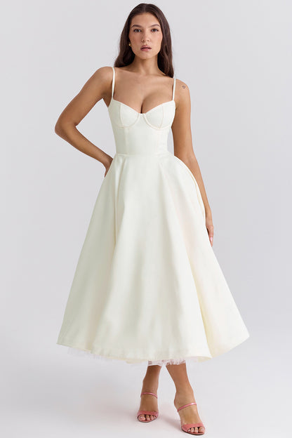 Vestido lencero doble capa de malla para mujer