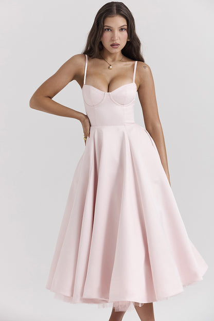Vestido lencero doble capa de malla para mujer