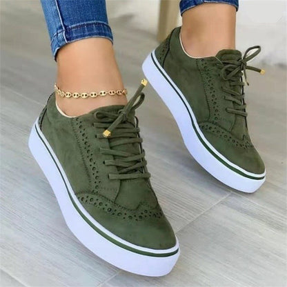 Zapatos individuales grandes de mujer, cómodos, casuales, de punta redonda, con cordones, para mujer