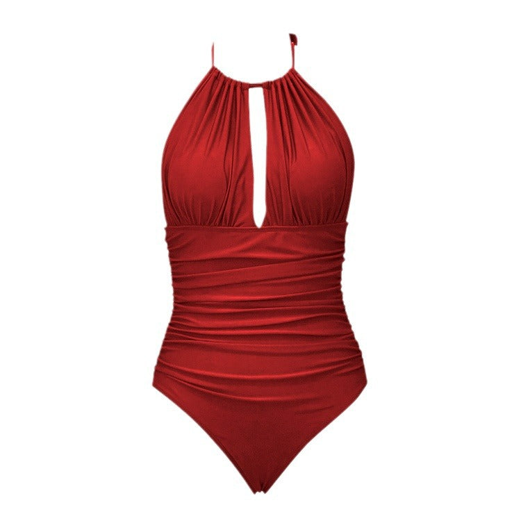Nuevo bañador de una pieza con cuello halter para mujer