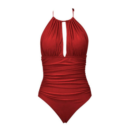 Nuevo bañador de una pieza con cuello halter para mujer