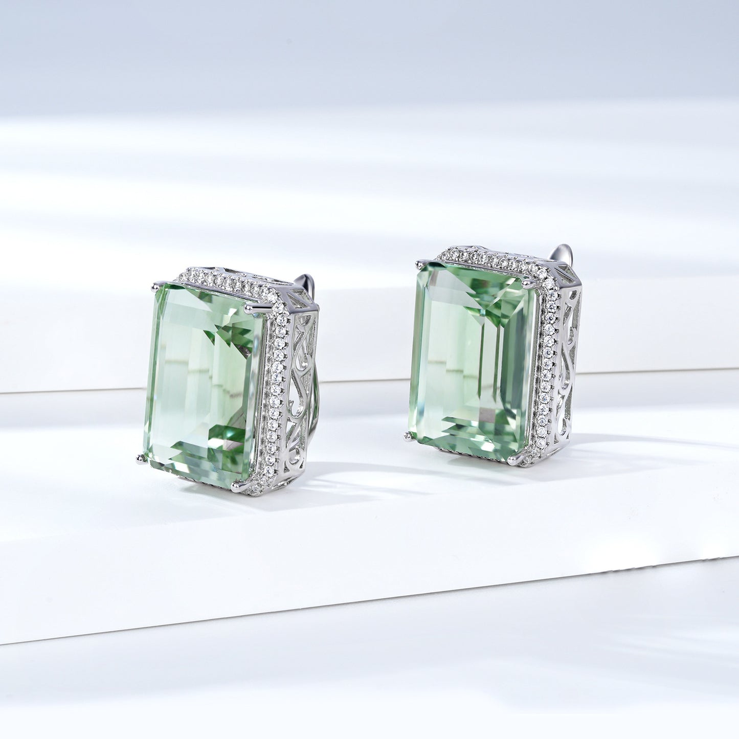 Pendientes de cristal verde natural lujosos y de alta calidad, diseño de moda, plata S925