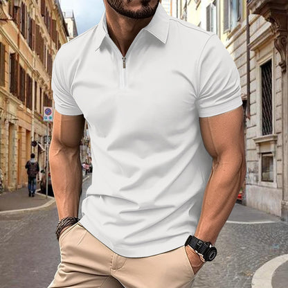 Polo para hombre con cremallera y solapa