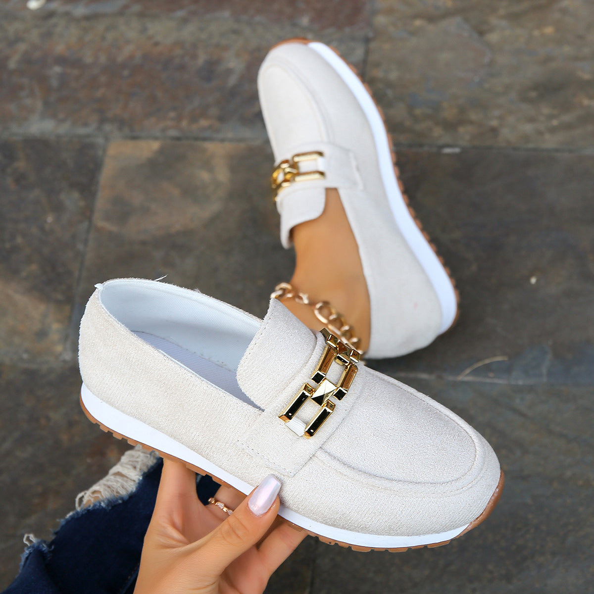 Zapatos de suela blanda para mujer estilo plataforma europea y americana
