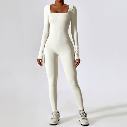 Ropa de yoga ajustada de manga larga para mujer fitness ejercicio