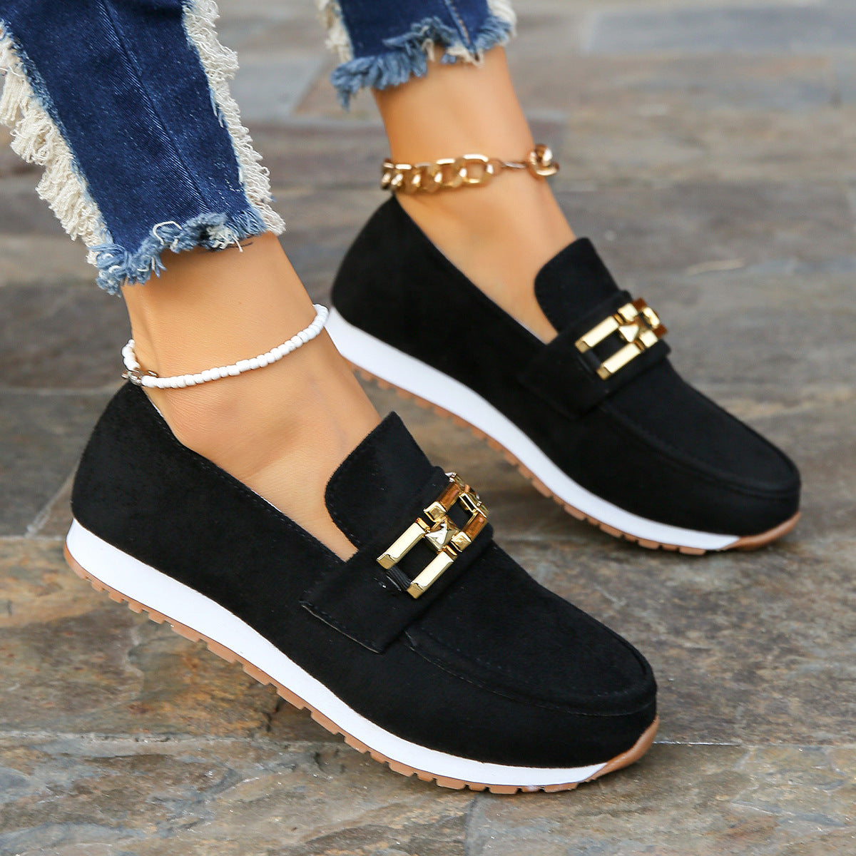 Zapatos de suela blanda para mujer estilo plataforma europea y americana