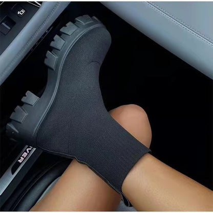 Botines de Mujer con Plataforma y Tacón Grueso