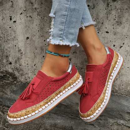 Mocasines Planos de Mujer con Borlas Zapatos Cómodos Casuales