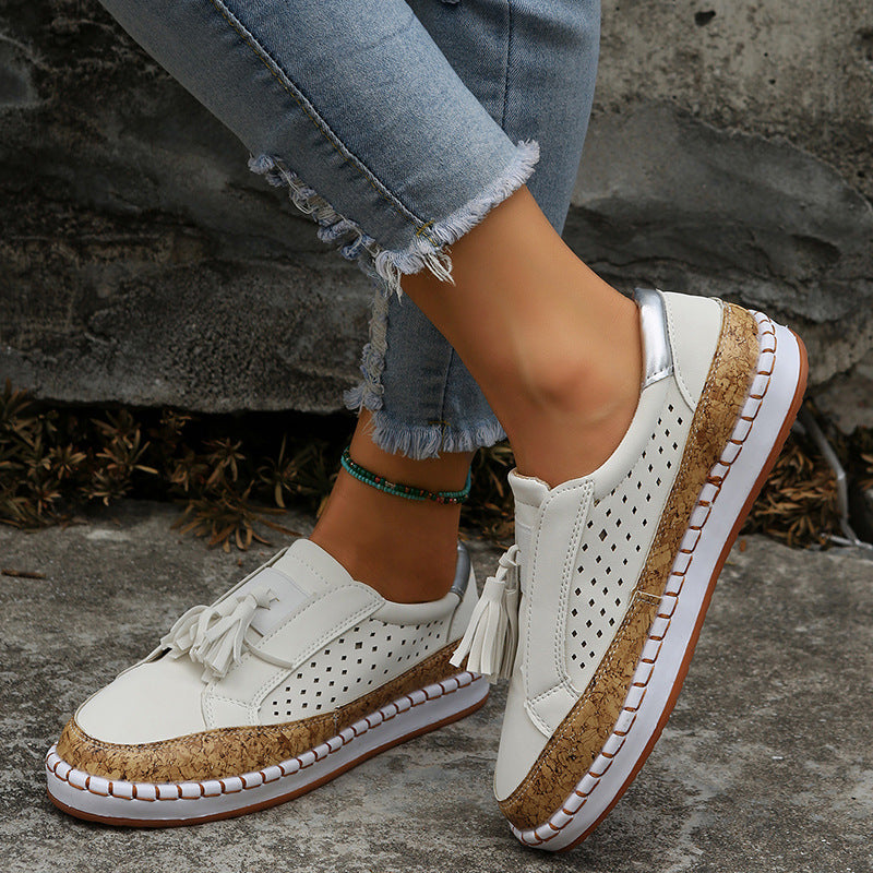 Mocasines Planos de Mujer con Borlas Zapatos Cómodos Casuales