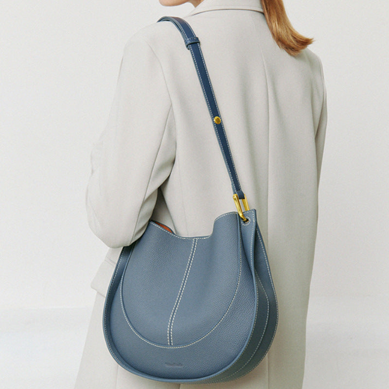 Bolso de hombro pequeño de diseñador para mujer, bolso de mano de cuero de lujo de nicho