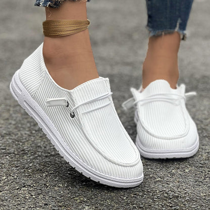 Zapatillas planas sin cordones informales para mujer, mocasines de color liso, zapatos perezosos