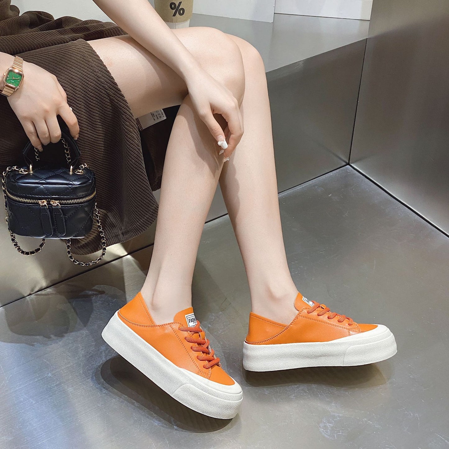 Zapatos planos de suela gruesa para mujer, a la moda, informales, suaves y cómodos para estudiantes