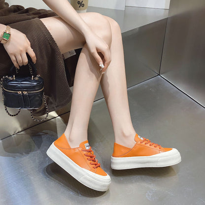 Zapatos planos de suela gruesa para mujer, a la moda, informales, suaves y cómodos para estudiantes