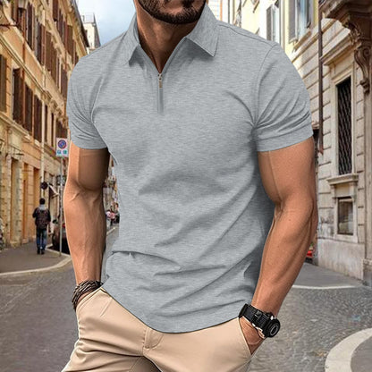Polo para hombre con cremallera y solapa