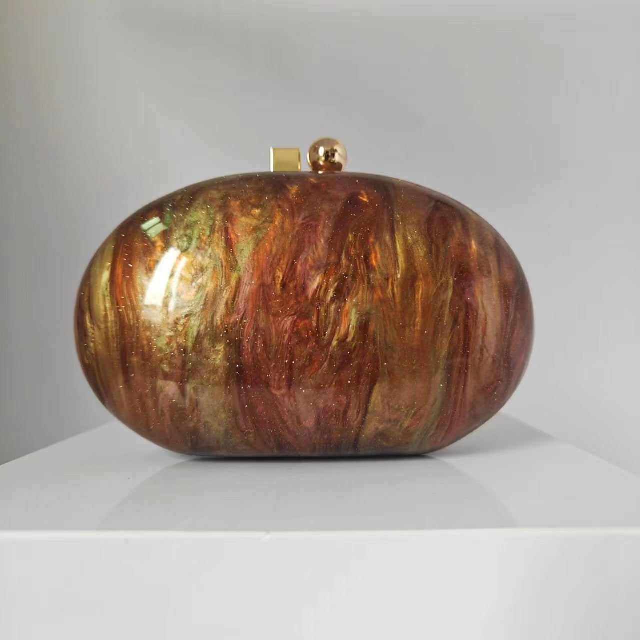 Bolso de Hombro para Mujer con Diseño Ovalado Perlado