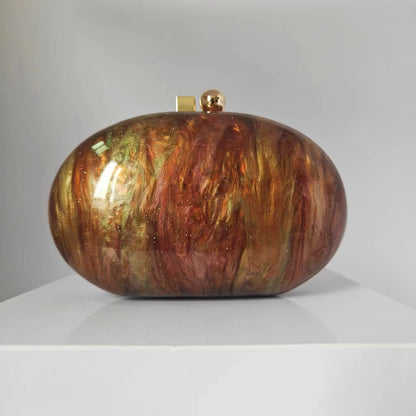 Womens Oval Pearlescent Fashion Shoulder Bag
