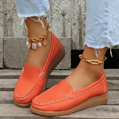 Zapatos planos de mujer de cuero sintético Loafers