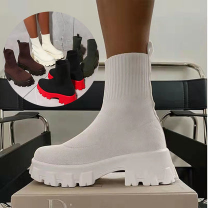 Botines de Mujer con Plataforma y Tacón Grueso